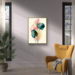 リビングに飾った透ける花びらモチーフの植物 インテリアアート 設置イメージ 10