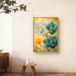 リビングに飾った青緑の花の植物 インテリアアート 設置イメージ 7