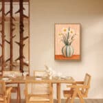 リビングに飾った白い水仙の植物 インテリアアート 設置イメージ 1