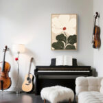リビングに飾った白い花の植物 インテリアアート 設置イメージ 1
