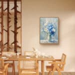 リビングに飾った青の花束のフラワーアートパネル 設置イメージ 7