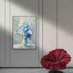 リビングに飾った青の花束のフラワーアートパネル 設置イメージ 8