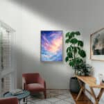 リビングに飾った青紫の空景アートの設置イメージのアートパネル 設置イメージ 10