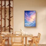 リビングに飾った青紫の空景アートの設置イメージのアートパネル 設置イメージ 5