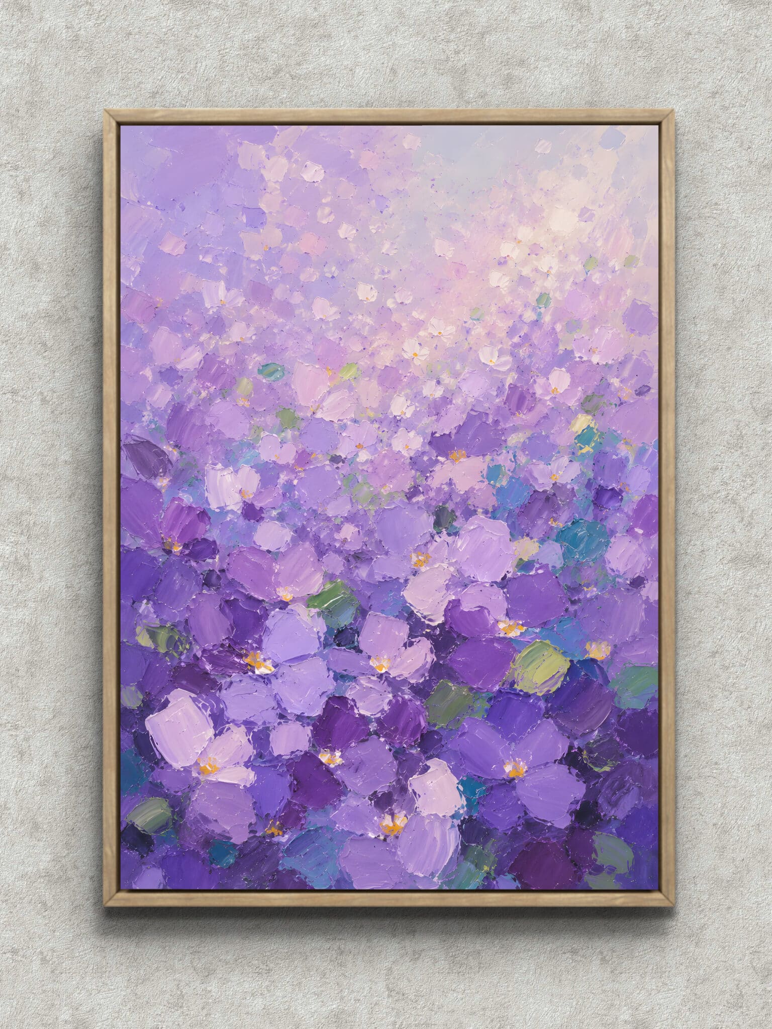 lavender-flowerfield-abstract-interior-art-main-1-ma-10975.jpg ラベンダー色の小花が広がる紫花霞のフラワーアートパネル フレーム設置イメージ