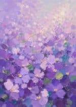 ラベンダー色の小花が広がる紫花霞のフラワーアートパネル