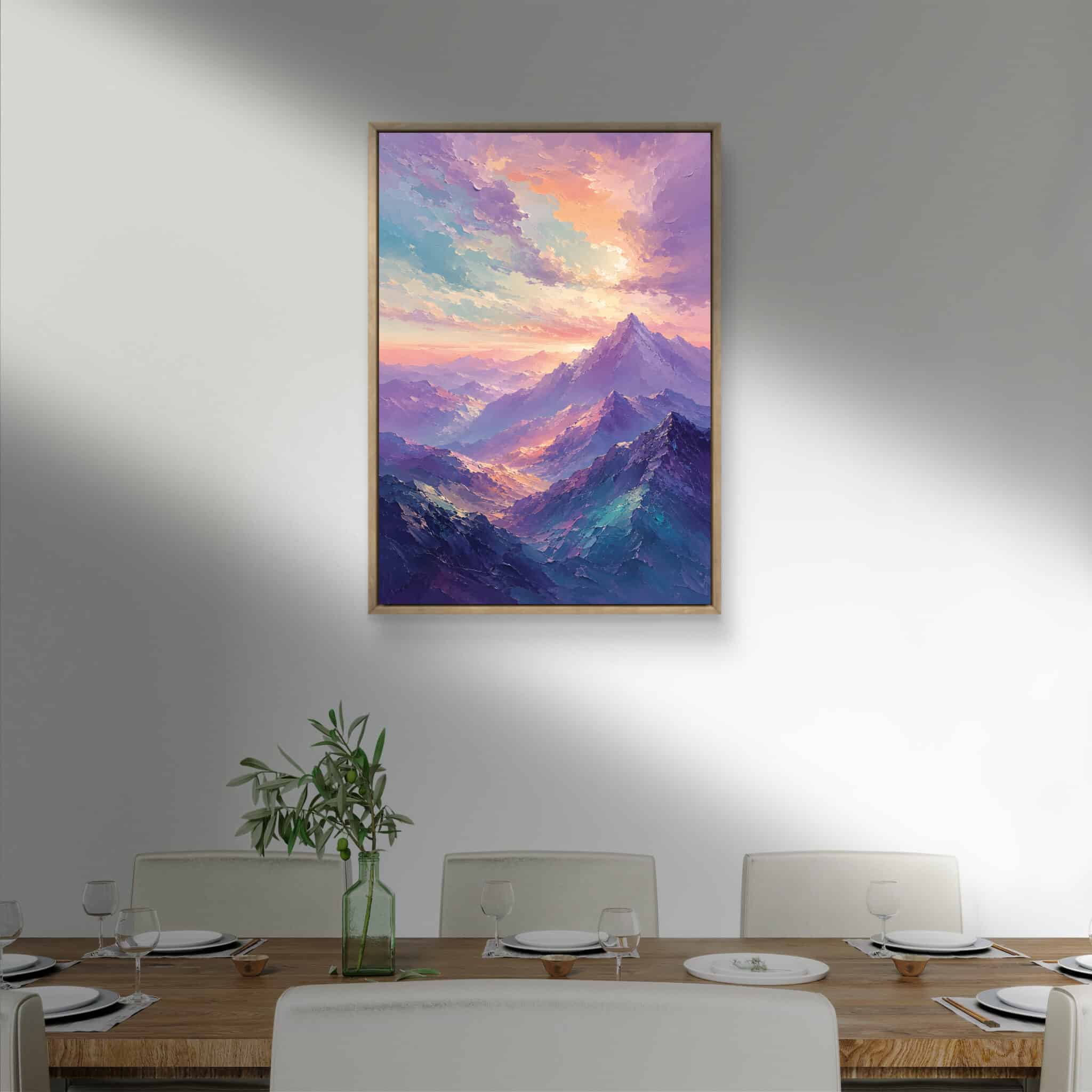 紫霞の峰｜白壁に静かな奥行きをつくる風景アート