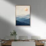 リビングに飾った月の峰の縦長アートパネルイメージ 設置イメージ 3