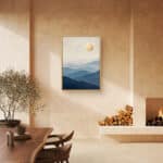 リビングに飾った月の峰の縦長アートパネルイメージ 設置イメージ 4