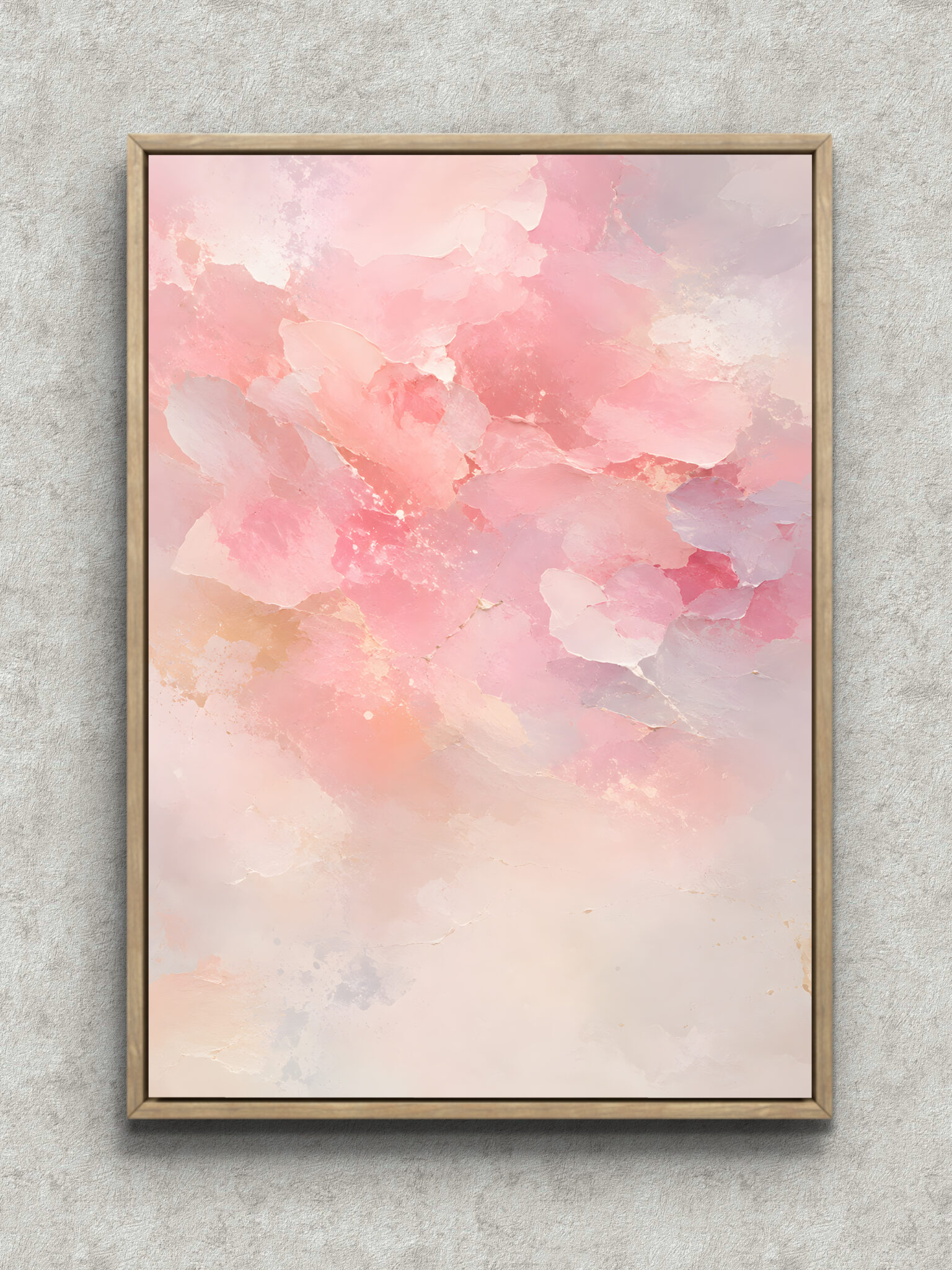 pink-layer-abstract-interior-art-main-1-ma-10887.jpg 淡いピンクの層が重なる桃色の層の抽象 インテリアアート フレーム設置イメージ