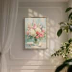 リビングに飾った春の花のフラワーアートパネル 設置イメージ 10