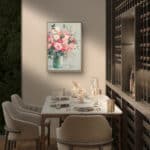リビングに飾った淡い花束のフラワーアートパネル 設置イメージ 2