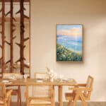 リビングに飾った海辺の野花モチーフの風景アートパネル 設置イメージ 10