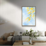 リビングに飾った春空ミモザの設置イメージの抽象 インテリアアート 設置イメージ 8