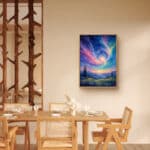 リビングに飾った虹星原の風景アートパネル 設置イメージ 6