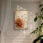 リビングに飾った金葉の花のフラワーアートパネルイメージ 設置イメージ 1