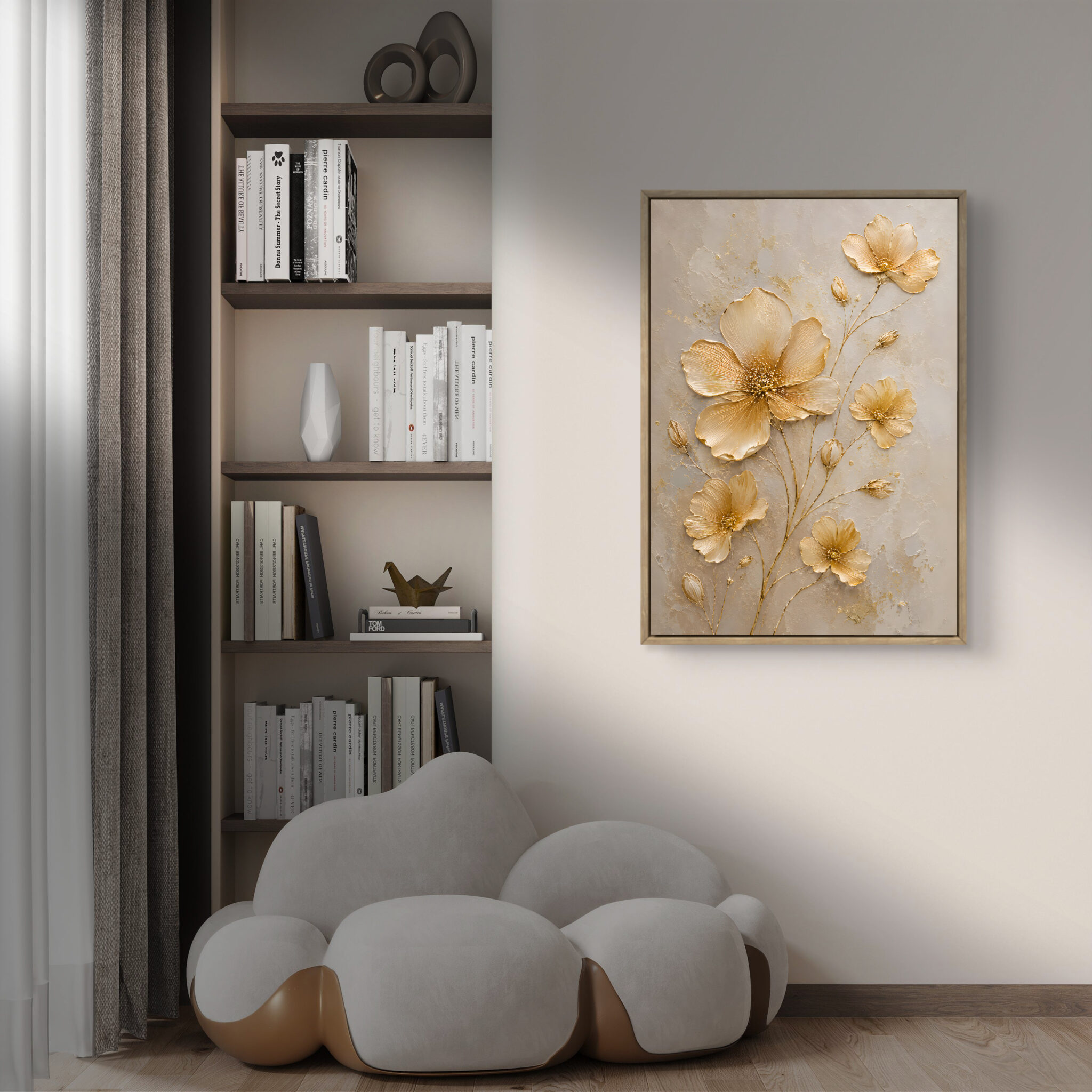 金彩の花のボタニカルアート｜全サイズ送料無料 | MomokoArt