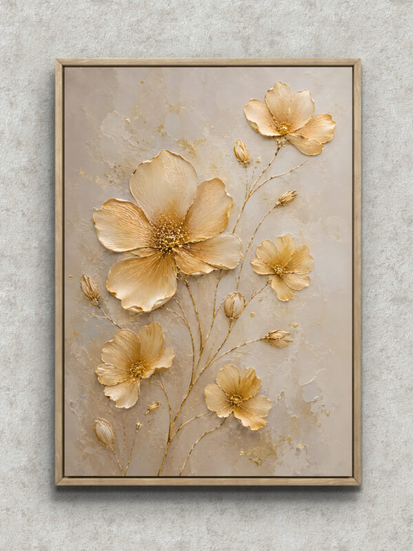金彩の花のボタニカルアート｜全サイズ送料無料 | MomokoArt