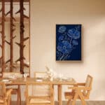 リビングに飾った藍花の線の設置イメージの抽象 インテリアアート 設置イメージ 10