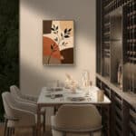 リビングに飾った葉影の構成の設置イメージの抽象 インテリアアート 設置イメージ 6