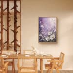 リビングに飾った白い花モチーフのフラワーアートパネル 設置イメージ 8