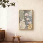 リビングに飾った淡い木蓮モチーフの縦長アートの設置イメージのアートパネル 設置イメージ 10