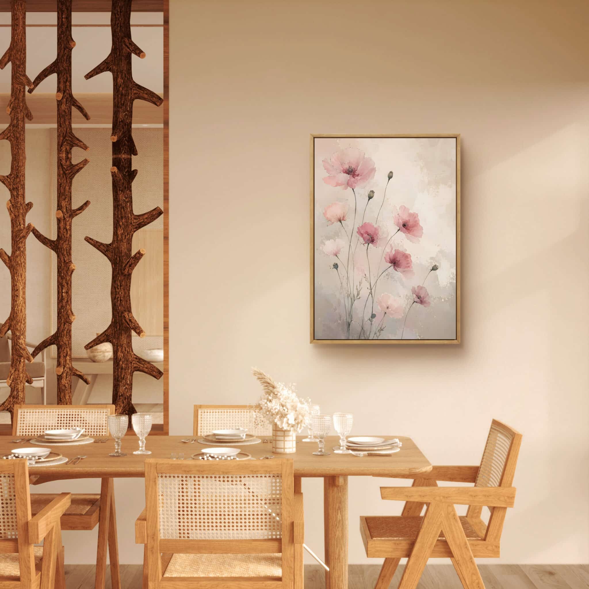 淡桃の花のボタニカルアート｜全サイズ送料無料 | MomokoArt