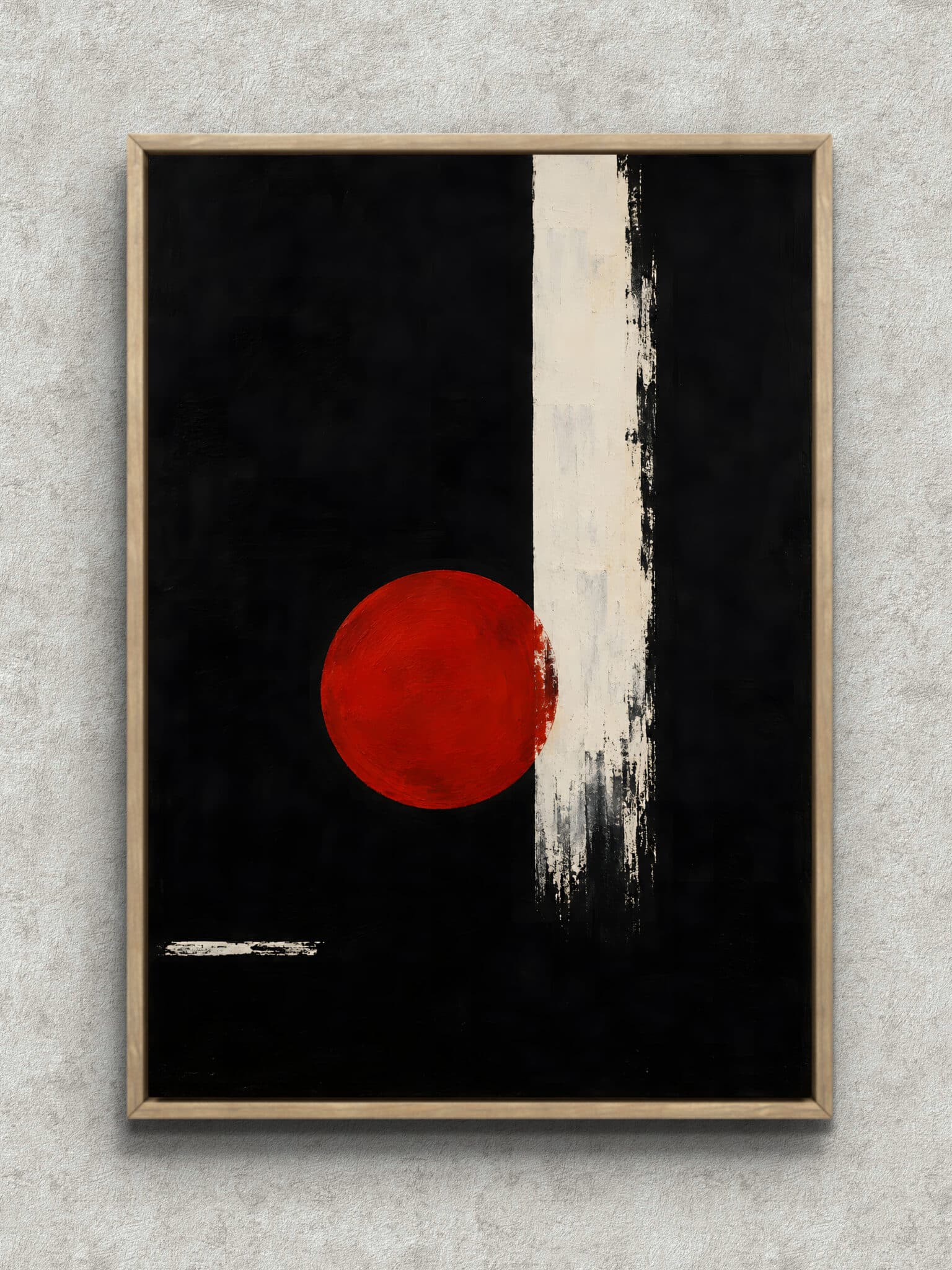 黒地の赤円の抽象アート｜全サイズ送料無料 | MomokoArt