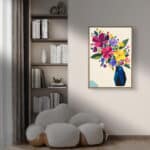 リビングに飾った彩りの花のボタニカル インテリアアート 設置イメージ 2
