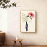 リビングに飾った花影の器の設置イメージのボタニカル インテリアアート 設置イメージ 3