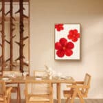 リビングに飾った紅花のリズムの設置イメージのフラワー インテリアアート 設置イメージ 9