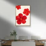 リビングに飾った紅花のリズムの設置イメージのフラワー インテリアアート 設置イメージ 4