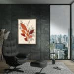 リビングに飾った秋葉の余韻の設置イメージのリーフ 絵画のアートパネル 設置イメージ 6
