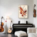 リビングに飾った秋葉の余韻の設置イメージのリーフ 絵画のアートパネル 設置イメージ 4