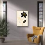 リビングに飾った黒とゴールドのリーフ 絵画の設置イメージのアートパネル 設置イメージ 5