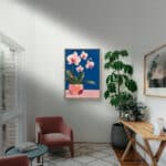 リビングに飾った蘭花の余韻の設置イメージのナチュラル 絵画のアートパネル 設置イメージ 6
