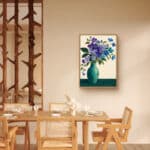 リビングに飾った青紫の花束のフラワーアートパネル 設置イメージ 6