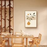 リビングに飾った枝葉と花瓶のボタニカルアートパネル 設置イメージ 2