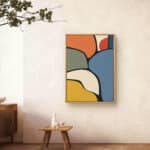 リビングに飾った色面の交差の幾何学アートイメージのアートパネル 設置イメージ 10