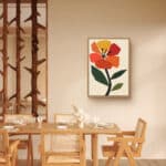 リビングに飾った色花の構成の設置イメージのリーフ 壁掛けアートのアートパネル 設置イメージ 7