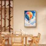 リビングに飾った熱気球モチーフの風景アートパネル 設置イメージ 8