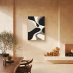 リビングに飾った波影の余白の設置イメージの絵画 インテリアのアートパネル 設置イメージ 1