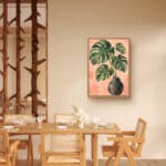 リビングに飾ったモンステラモチーフのボタニカルアートパネル 設置イメージ 4
