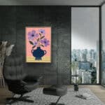 リビングに飾った紫花の器の北欧 壁掛けアート設置イメージのアートパネル 設置イメージ 8