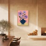 リビングに飾った紫花の器の北欧 壁掛けアート設置イメージのアートパネル 設置イメージ 9