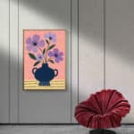リビングに飾った紫花の器の北欧 壁掛けアート設置イメージのアートパネル 設置イメージ 5