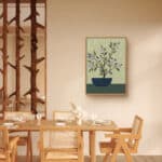 リビングの壁に飾った花枝のやすらぎのボタニカルアートパネル 設置イメージ 4