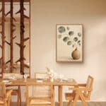 リビングに飾った丸い葉モチーフのボタニカルアートパネル 設置イメージ 1