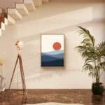リビングに飾った夕陽モチーフの幾何学 インテリアアート 設置イメージ 4
