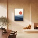 リビングに飾った夕陽モチーフの幾何学 インテリアアート 設置イメージ 5